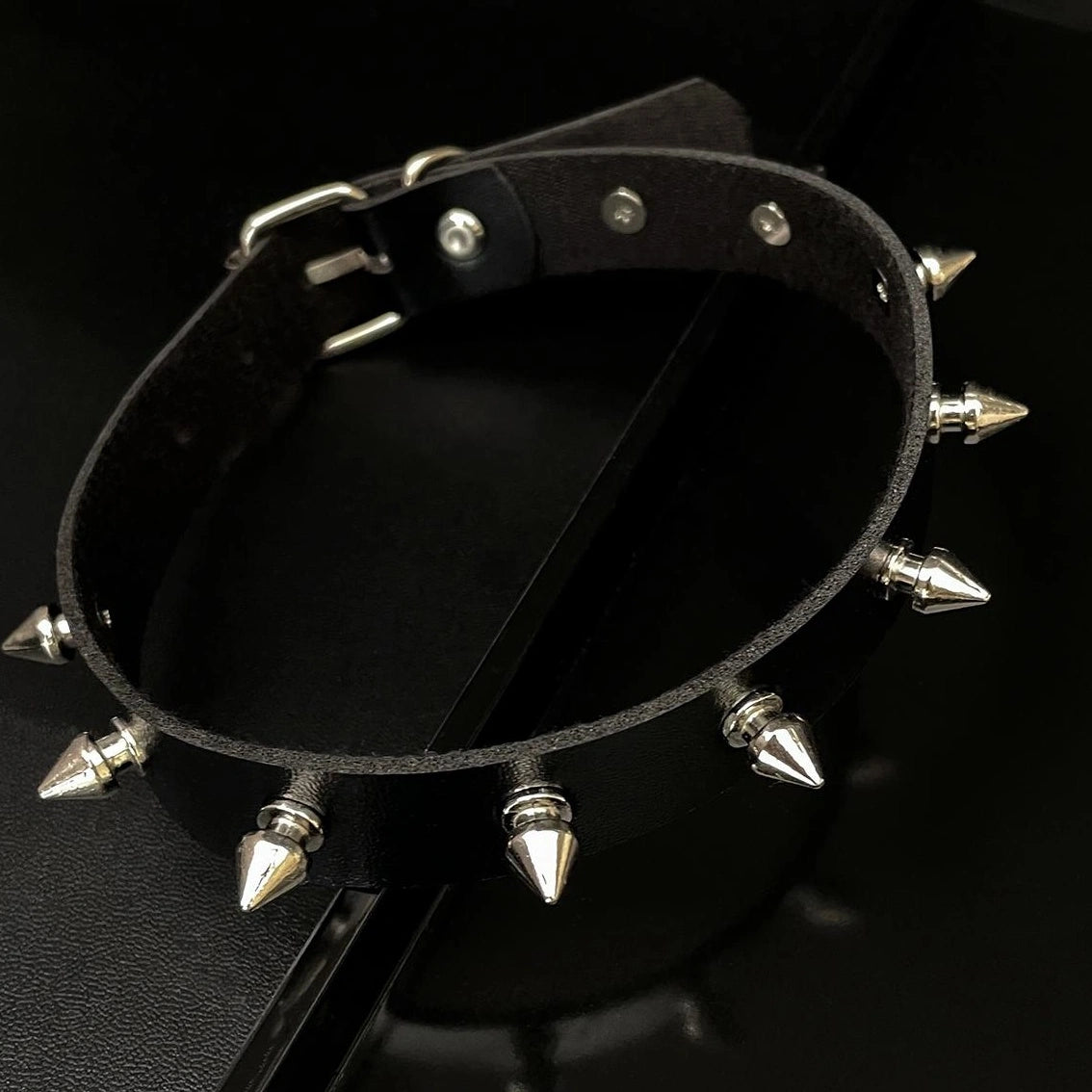 Accessories Punk Gothic Rivet Choker Leather Collar Necklace