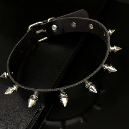 Accessories Punk Gothic Rivet Choker Leather Collar Necklace