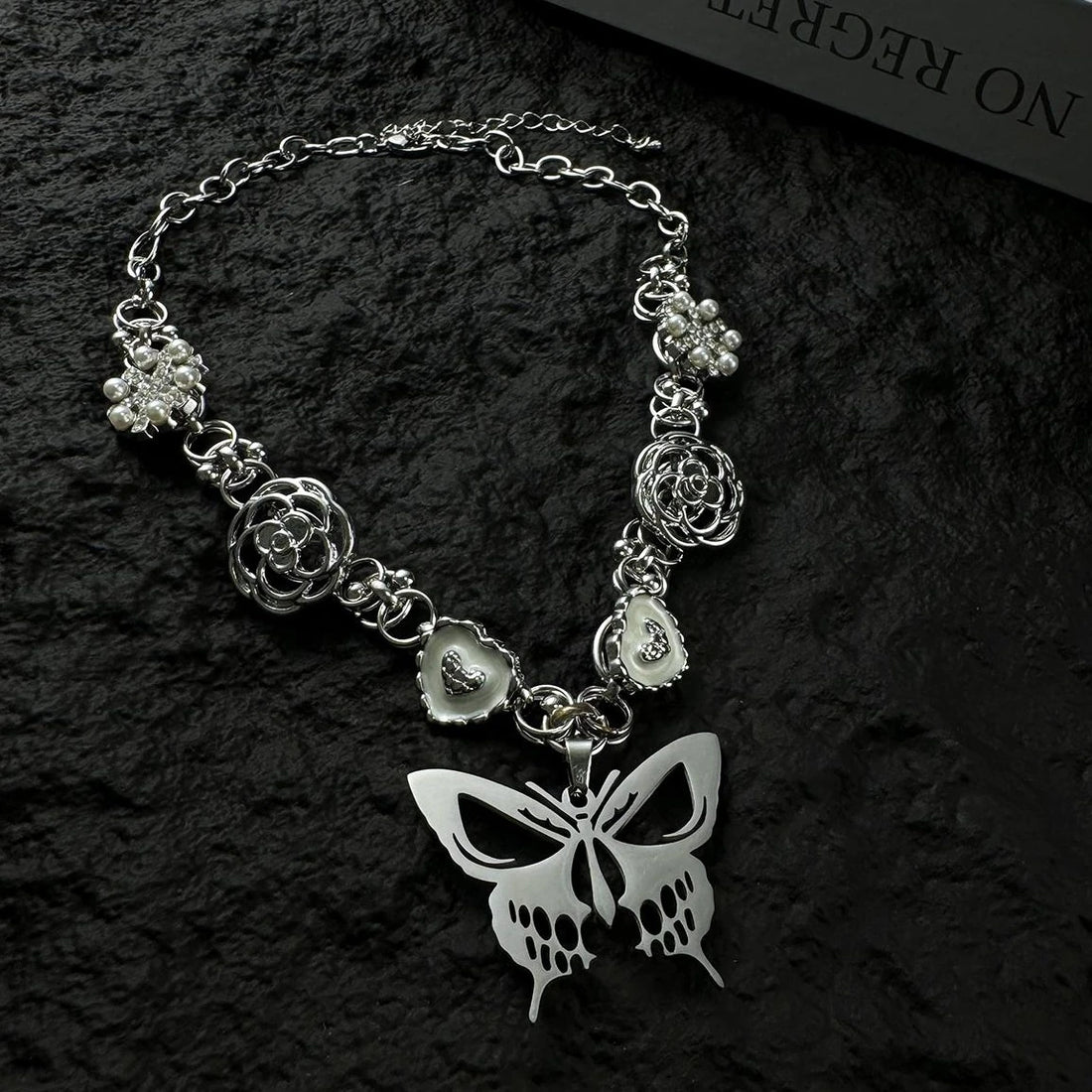 Accessories Punk Industrial Butterfly Hollow Out Necklace