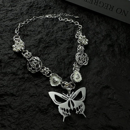 Accessories Punk Industrial Butterfly Hollow Out Necklace