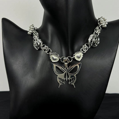 Accessories Punk Industrial Butterfly Hollow Out Necklace