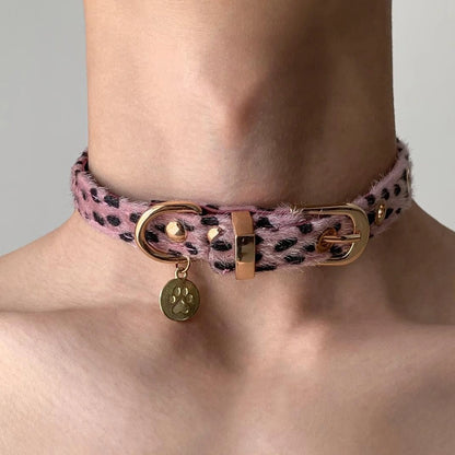 Accessories Punk Leopard Cat Choker Necklace