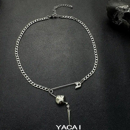 Accessories Punk Rivet Pin Pendant Necklace