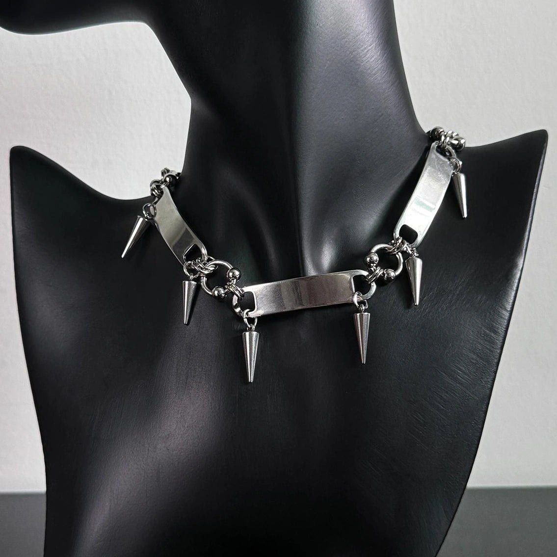 Accessories Punk Rivet Statement Choker Necklace