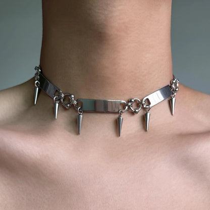 Accessories Punk Rivet Statement Choker Necklace