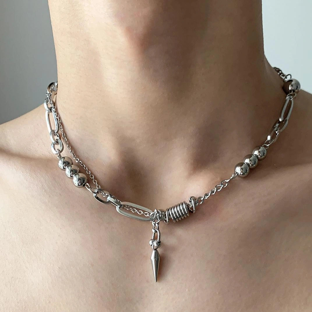 Accessories Punk Rock Studded Rap Necklace