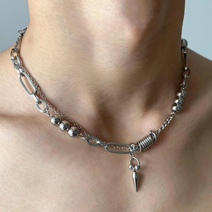 Accessories Punk Rock Studded Rap Necklace