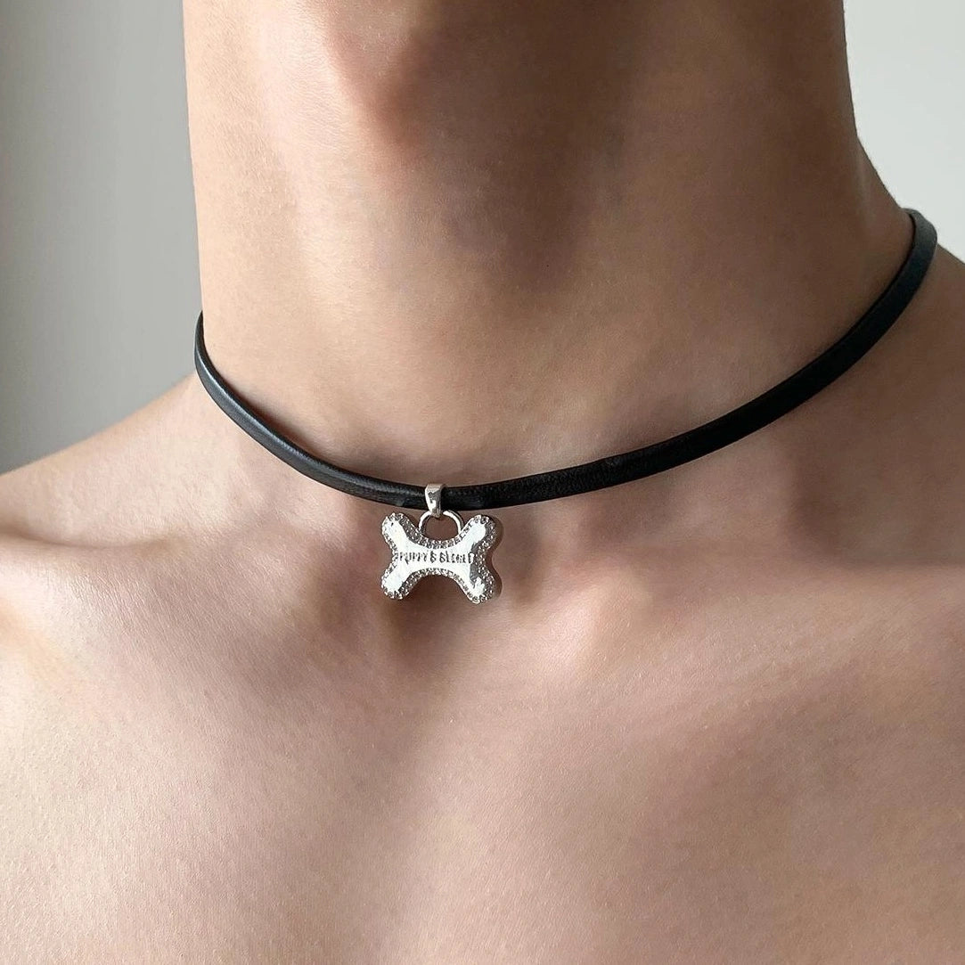 Accessories Puppy Bone Sweet Punk Choker Necklace