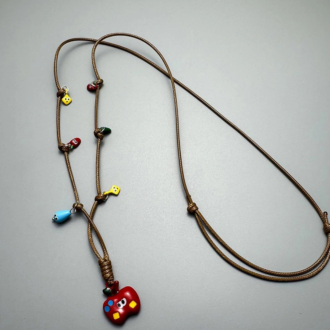Accessories Red Apple Beaded Choker Necklace