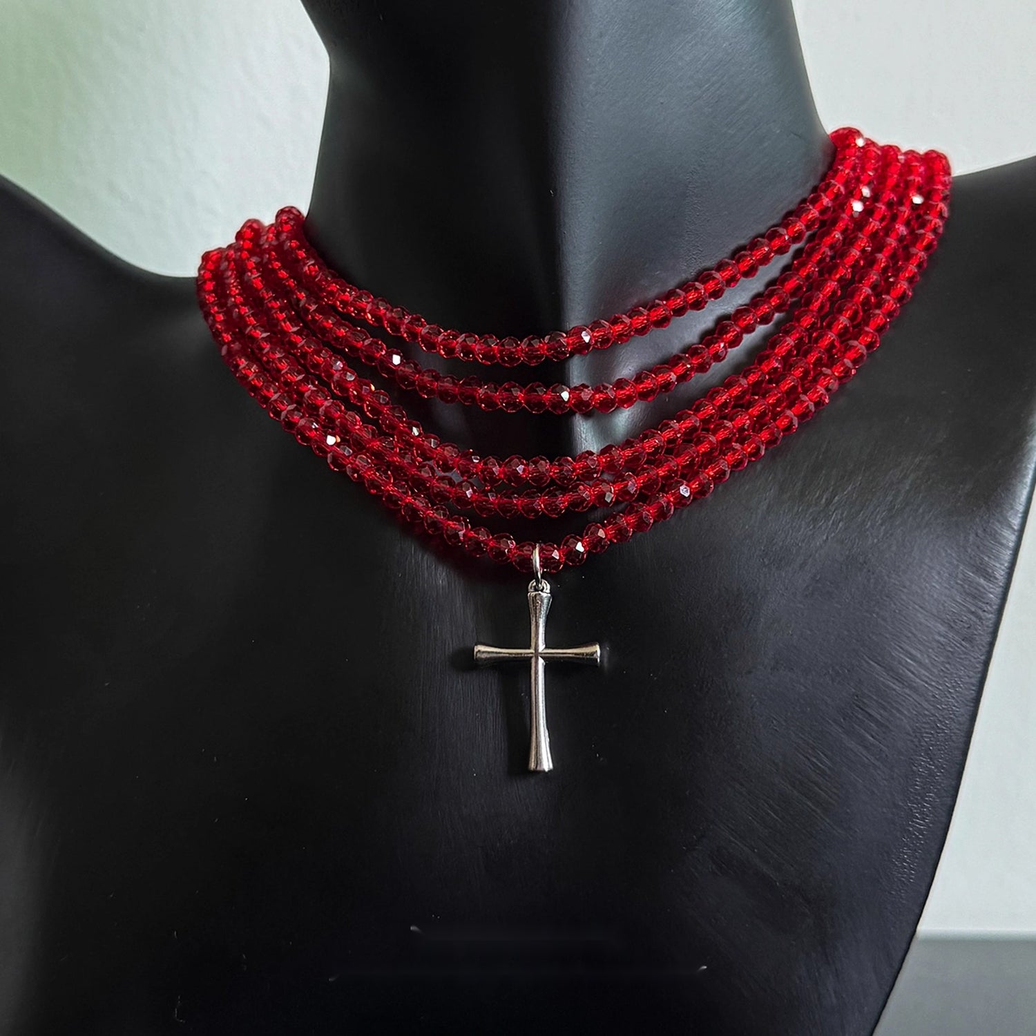 Accessories_Red_Beaded_Cross_Choker_Multi_Layer_Statement_Necklace_MISSTT