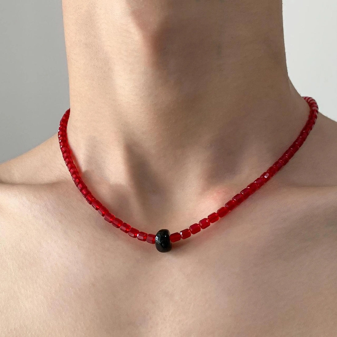 Accessories Red Beaded Statement Necklace