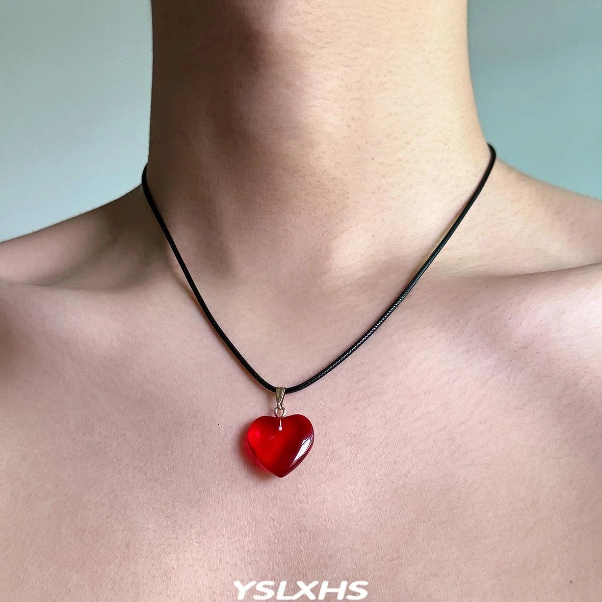 Accessories Red Heart Choker Necklace