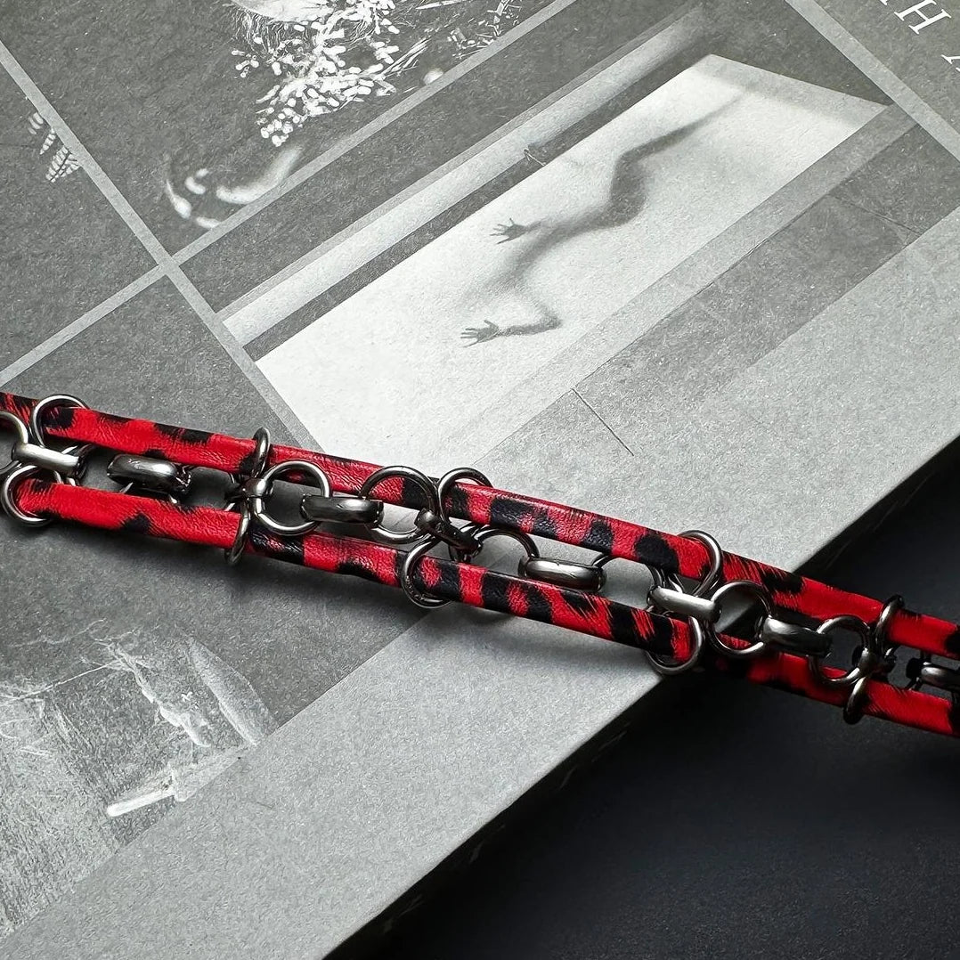Accessories Red Leopard Choker Necklace
