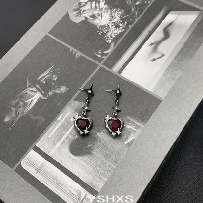 Accessories Red Pentagram Love Earrings