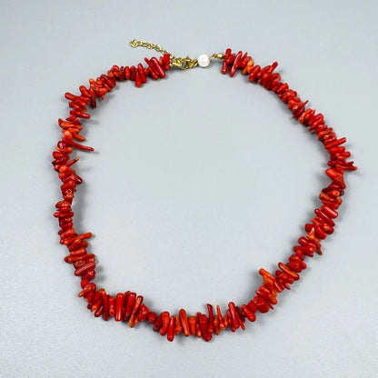 Accessories Red Stone Choker Necklace Minimalist Design Natural Gemstone Luxury Feel