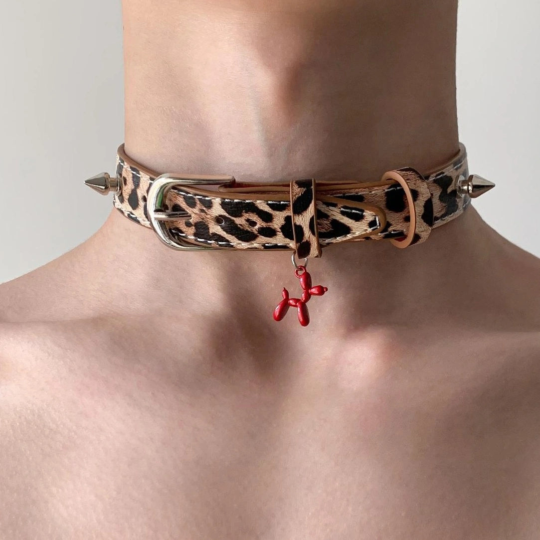 Accessories Retro Red Balloon Dog Choker Necklace