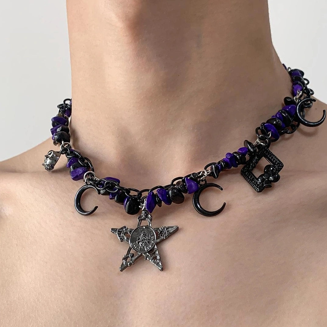 Accessories Retro Starry Crystal Choker Necklace
