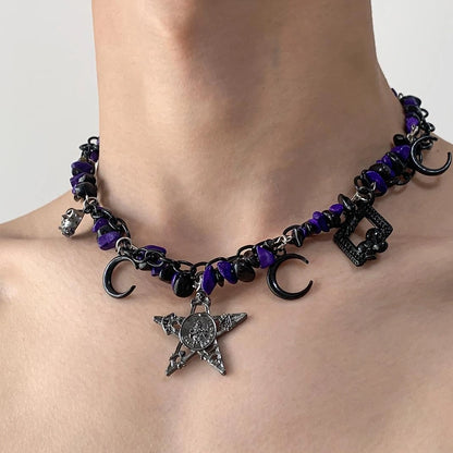 Accessories Retro Starry Crystal Choker Necklace