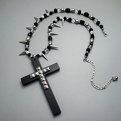 Accessories Rivet Cross Pendant Drop Necklace