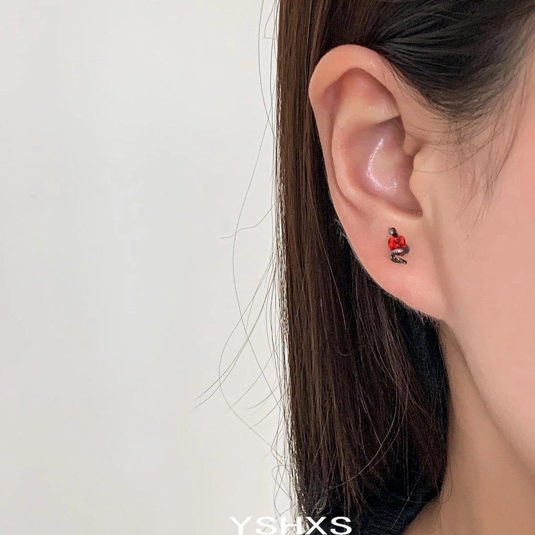 Accessories Serpent Coil Red Zircon Ear Cuffs