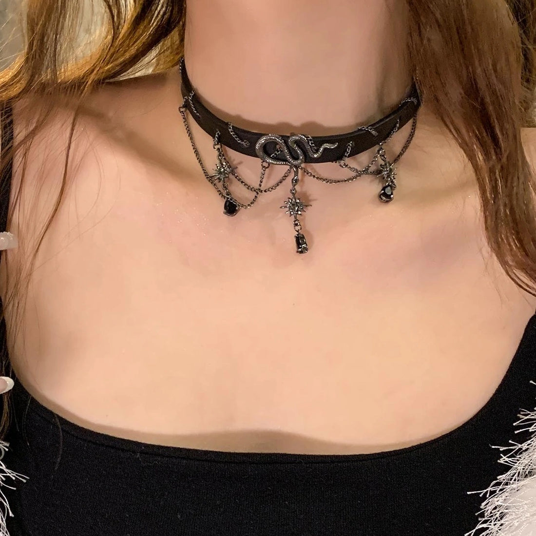 Accessories Serpentine Fringe Choker Necklace