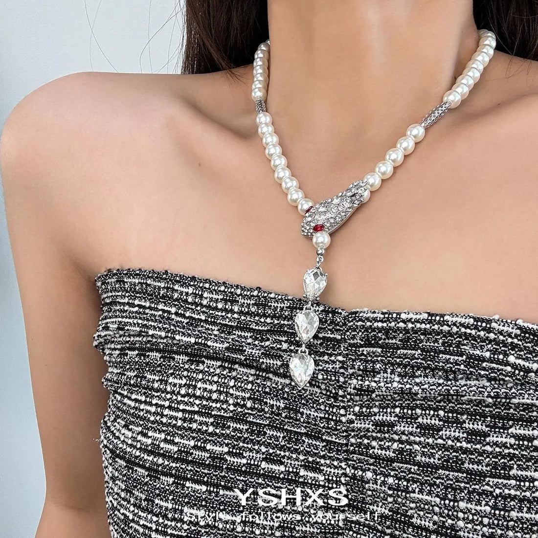 Accessories Serpentine Pearl Long Necklace