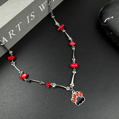 Accessories Shattered Ruby Cat Claw Pendant Necklace