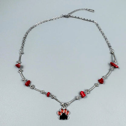 Accessories Shattered Ruby Cat Claw Pendant Necklace