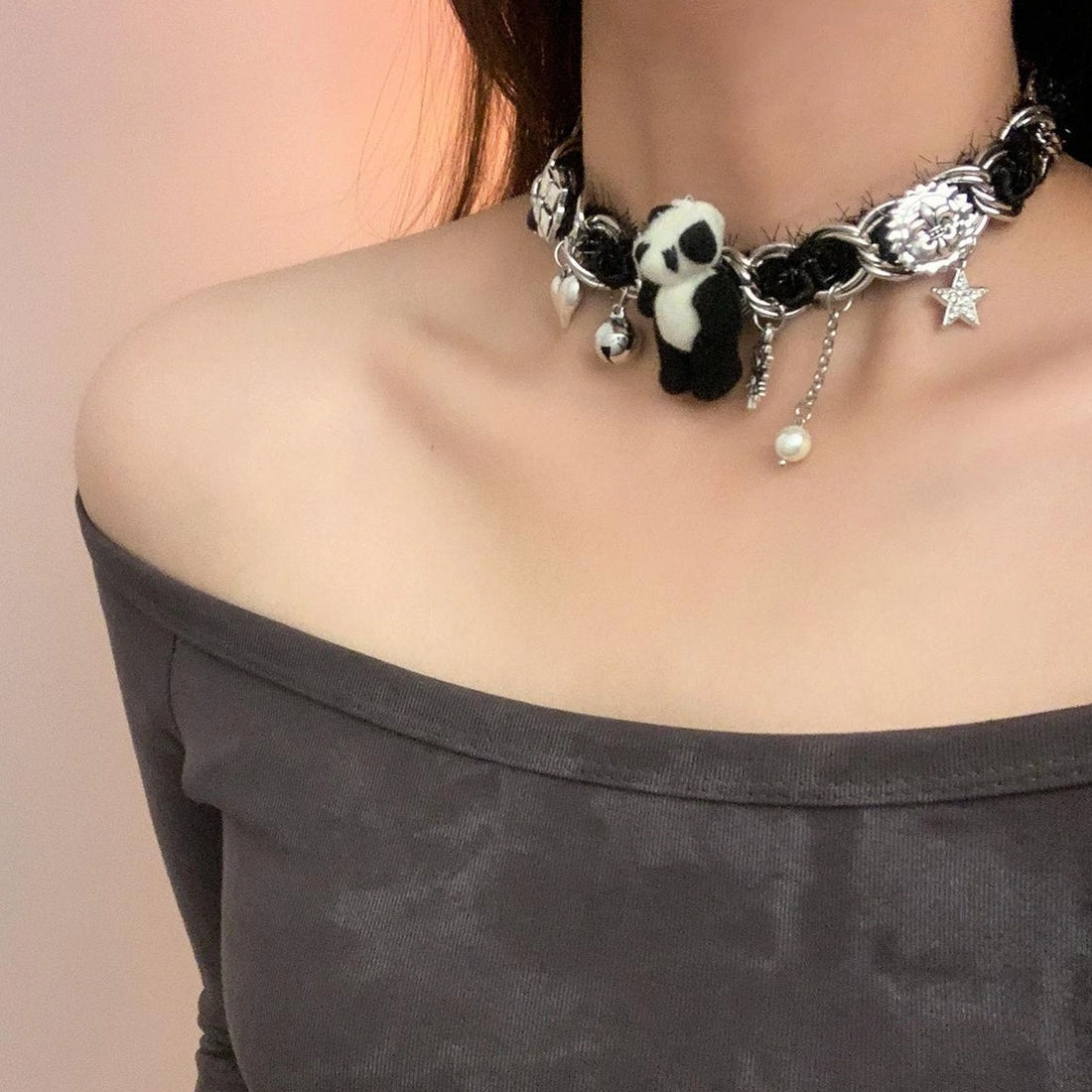 Accessories Snowflake Panda Star Choker Necklace