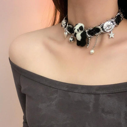Accessories Snowflake Panda Star Choker Necklace