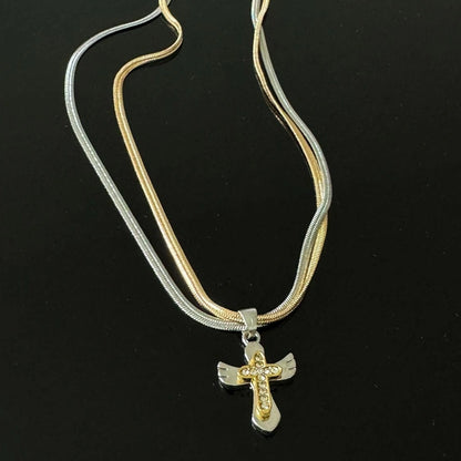 Accessories Stylish Cross Pendant Choker Necklace For Men
