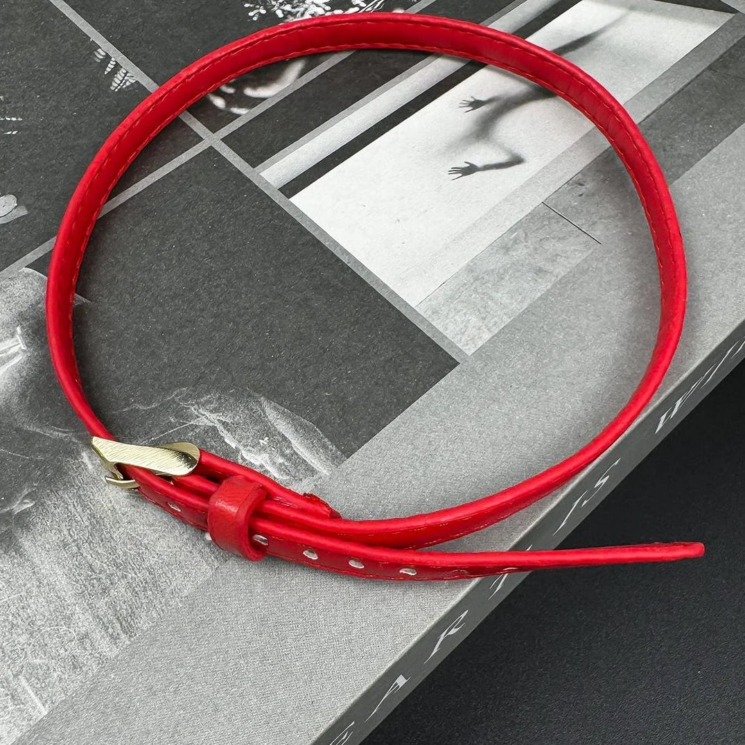 Accessories Textured Wine Red Choker Necklace