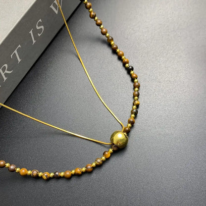 Accessories Tiger S Eye Double Layer Pendant Necklace