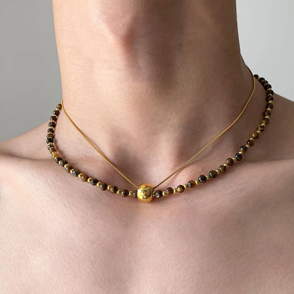 Accessories Tiger S Eye Double Layer Pendant Necklace