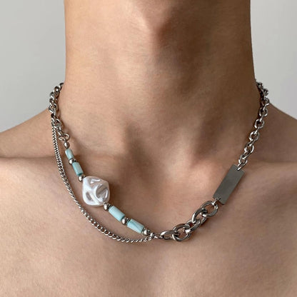 Accessories Titanium Steel Beaded Statement Necklace