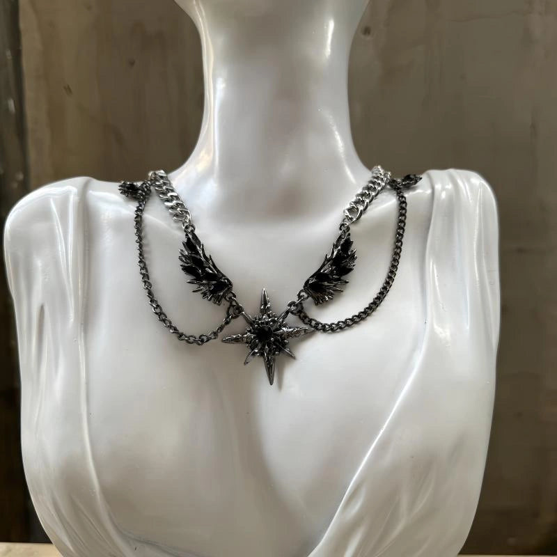 Accessories Titanium Steel Wing Choker Necklace
