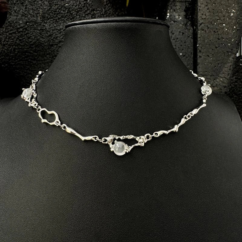 Accessories Titanium Steel Y2k Opal Necklace