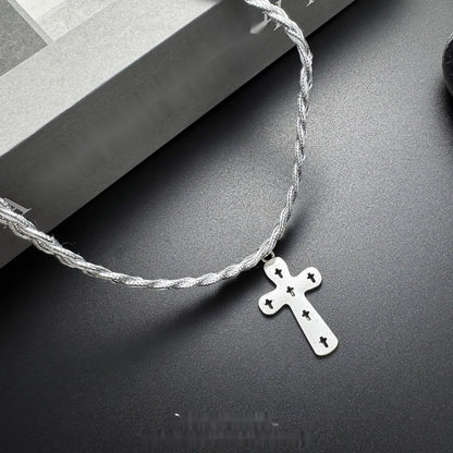 Accessories_Twisted_Cross_Pendant_Silver_Chain_Necklace_MISSTT