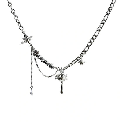 Accessories V-neck T-shirt With Statement Chain With Tassels And Beads
Long Sleeve T-shirt With Statement Chain With Tassels And Beads