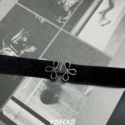Accessories Velvet Choker Necklace With Bow Tie