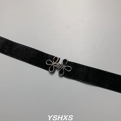 Accessories Velvet Choker Necklace With Bow Tie