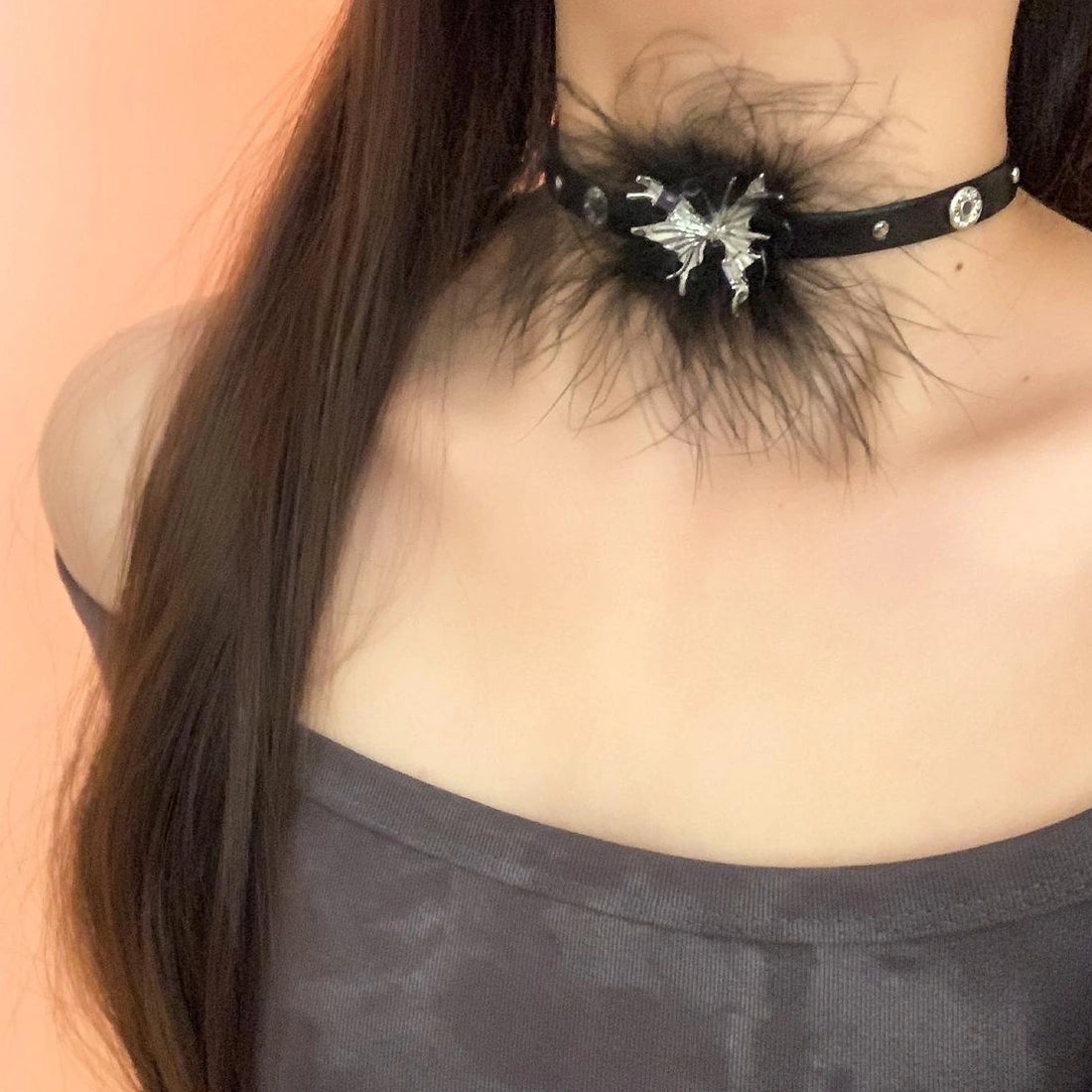 Accessories Velvet Gothic Bow Leather Choker