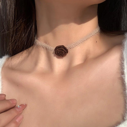 Accessories Velvet Rose Choker Necklace
