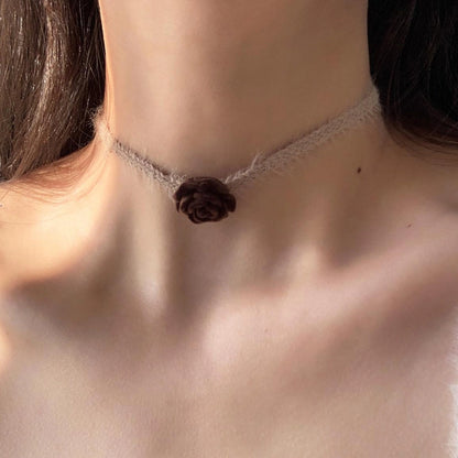 Accessories Velvet Rose Choker Necklace
