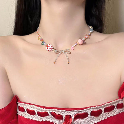 Accessories Vibrant Dopamine Summer 琉璃珠 V-neck 项链
