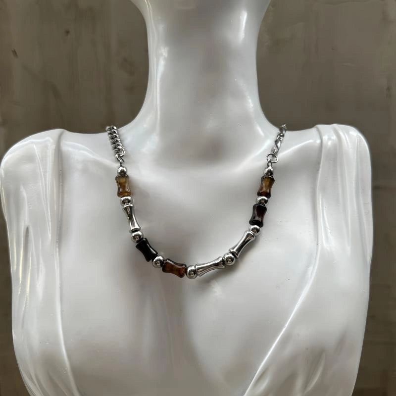 Accessories Vintage Bamboo Node Choker Necklace