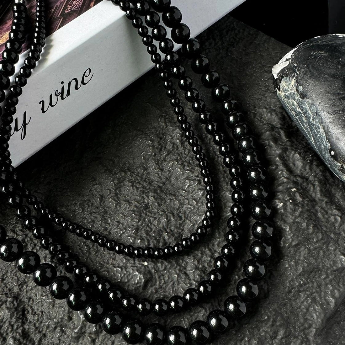 Accessories Vintage Black Onyx Pearl Choker Necklace