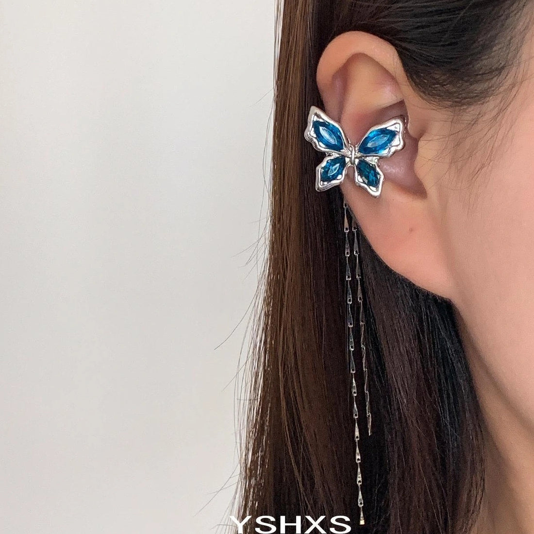 Accessories Vintage Blue Zircon Butterfly Ear Cuff