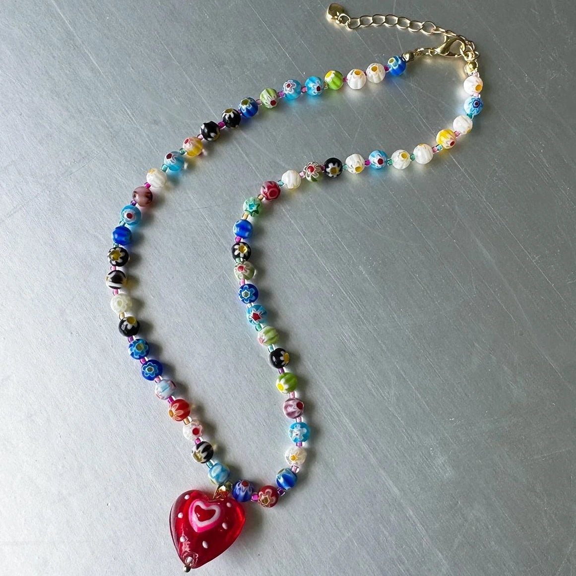 Accessories Vintage Candy Heart Beaded Choker