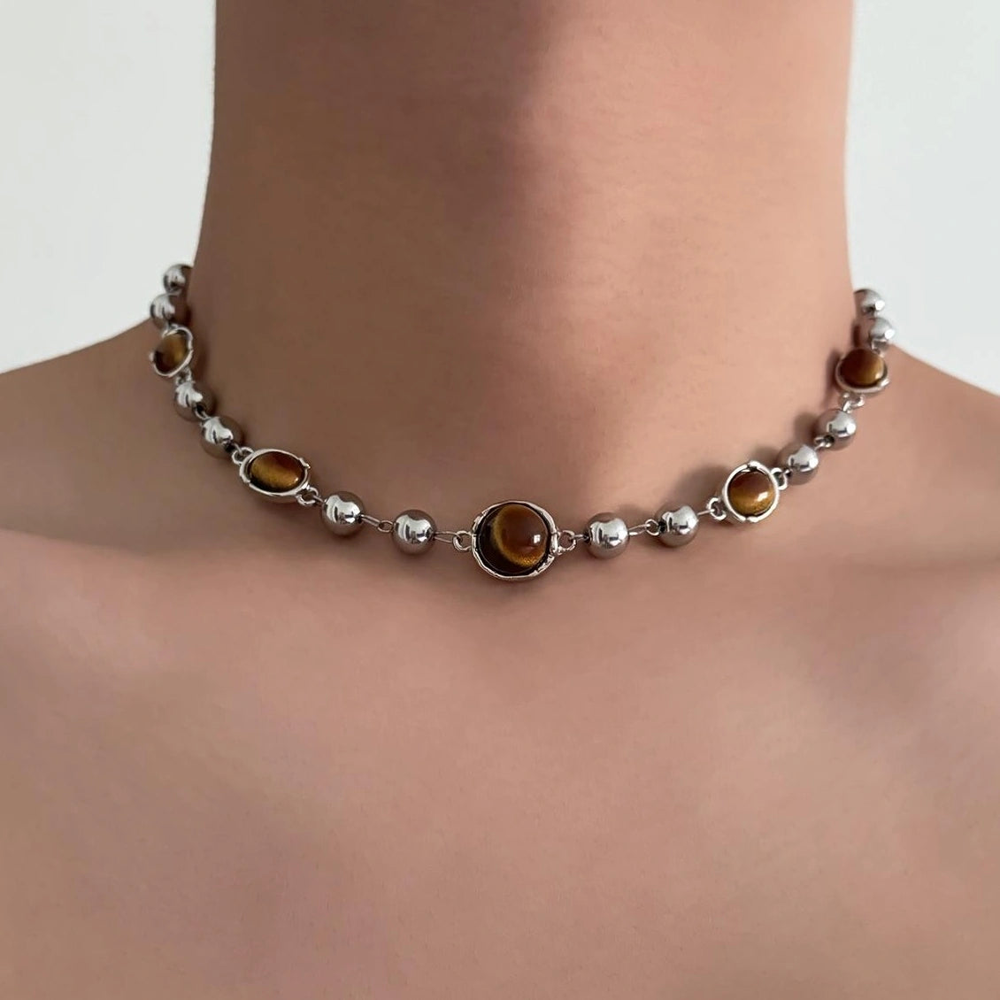 Accessories Vintage Cat S Eye Choker Necklace